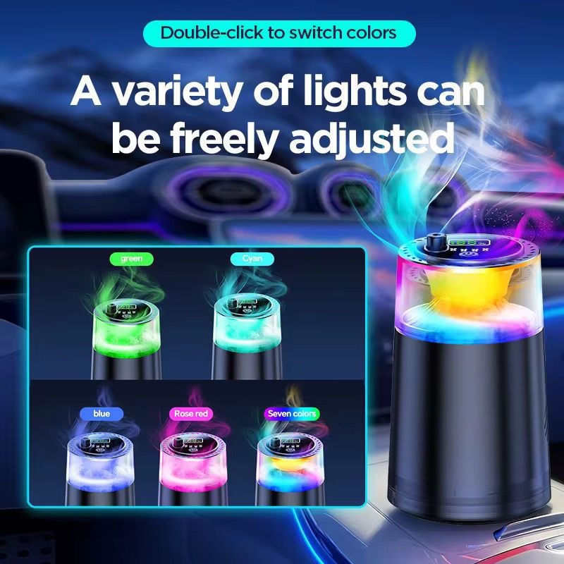 Smart Car Air Freshener – RGB Light with Relaxing Fog Effect